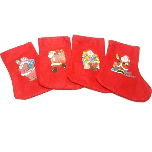 Sezy Christmas Babalı Figured Printed Fiber Socks 12 X25 cm 6 Pcs