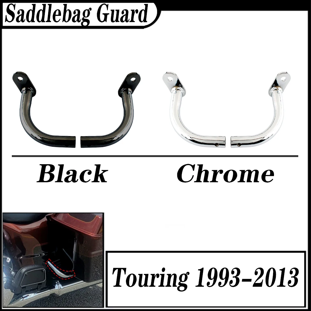 

Кронштейны-элиминаторы для защиты боковых кофров Harley Touring Electra Glide Street Glide Road Glide Road King, черные хромированные, 1993-2013 гг.