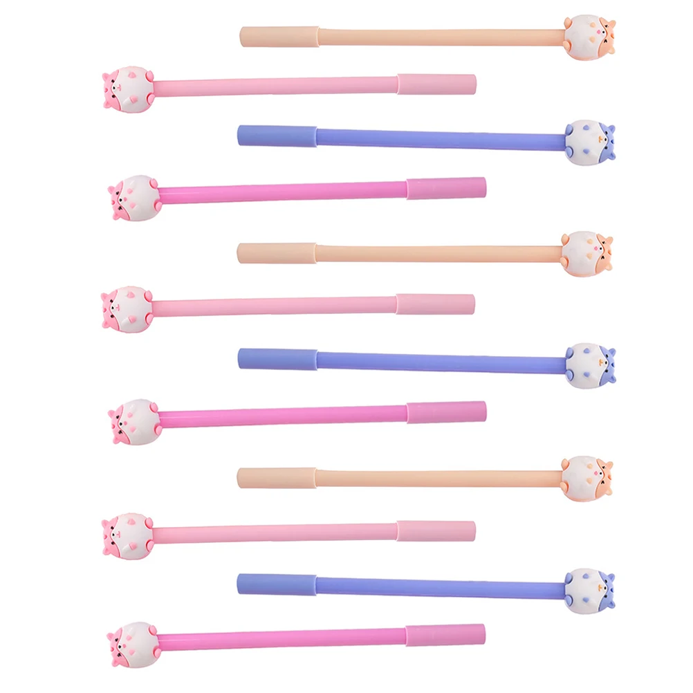 12 Pcs Creative Neutral Pen Fun Gel Pens Cute Cartoon Fashion Animal Ballpoint Silicone Head Kawaii Stationery Student