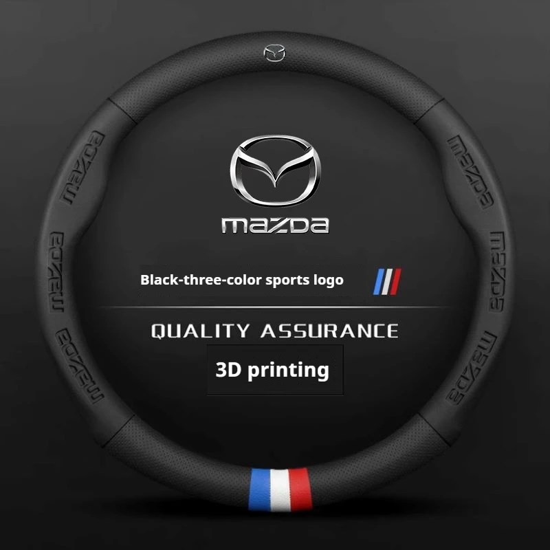 Pokrowiec na kierownicę z wytłoczonym 3D do Mazdy 3 5 6 SKYACTIV Axela Atenza CX30 CX5 CX8 CX9 MX5 RX8 RX7 BT50 Akcesoria