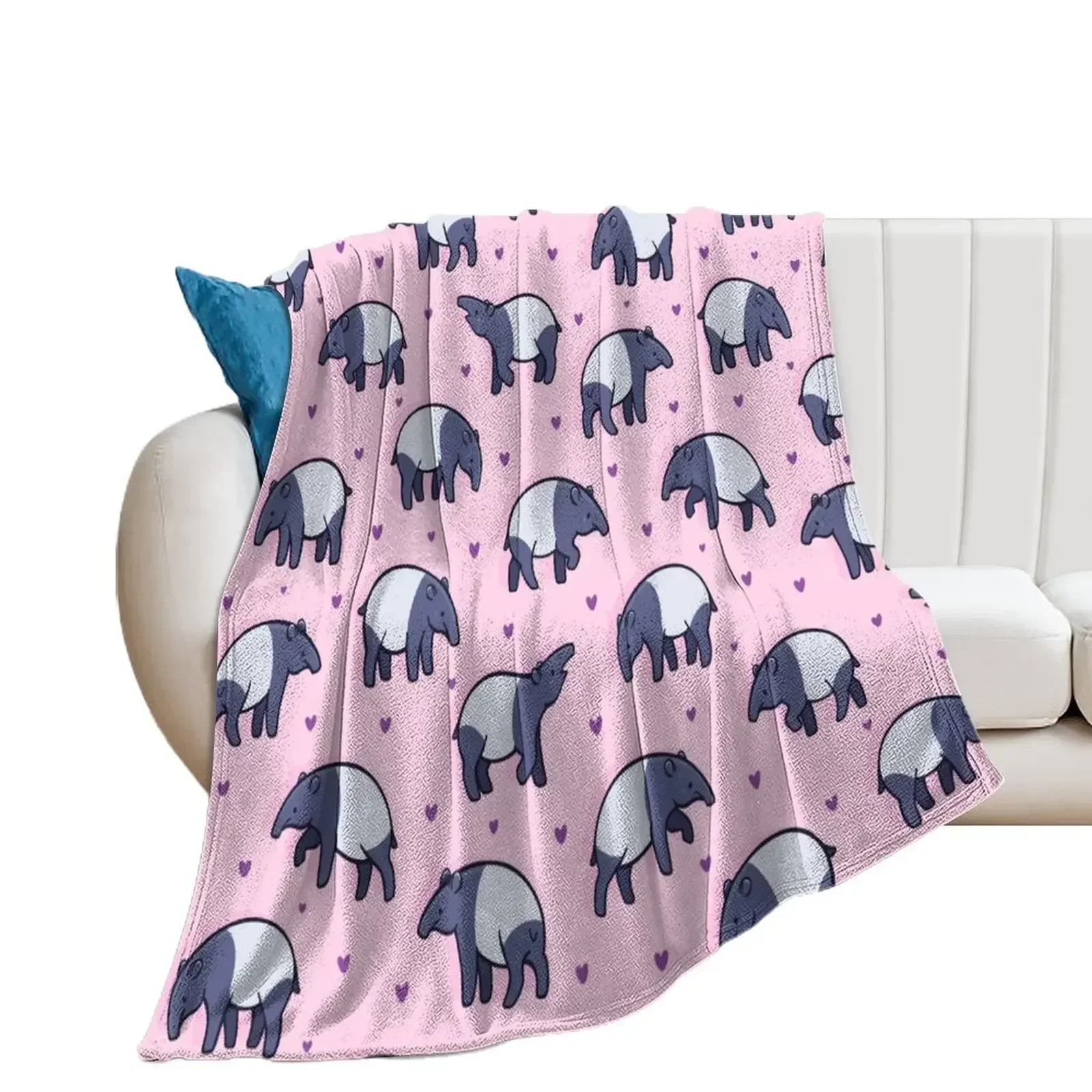 Tiny Tapirs Throw Blanket Warm Sleeping Bag Blankets