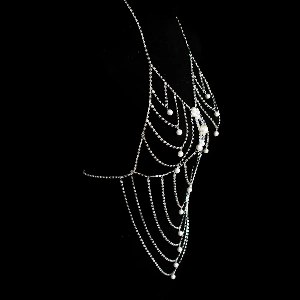Woman Sexy Body Jewelry Crystal Bikini Chest Chain Makeup Dance Lumbar Chain Dress Skirt Chain Bra Waist Chain
