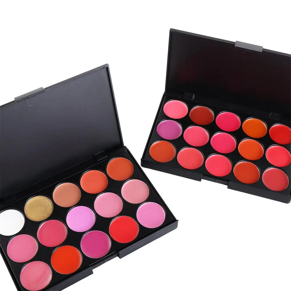 Nicht klebende, matte Lippenstift-Palette mit Tasse, langlebig, wasserdicht, 15-farbige Lipgloss-Palette, feuchtigkeitsspendendes Make-up-Werkzeug für rote Lippen