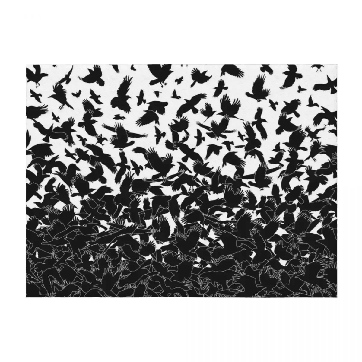 

Raven Crow Flying Birds Abstract Goth Halloween Pattern Throw Blanket Hair Comforter Single Thins Blankets