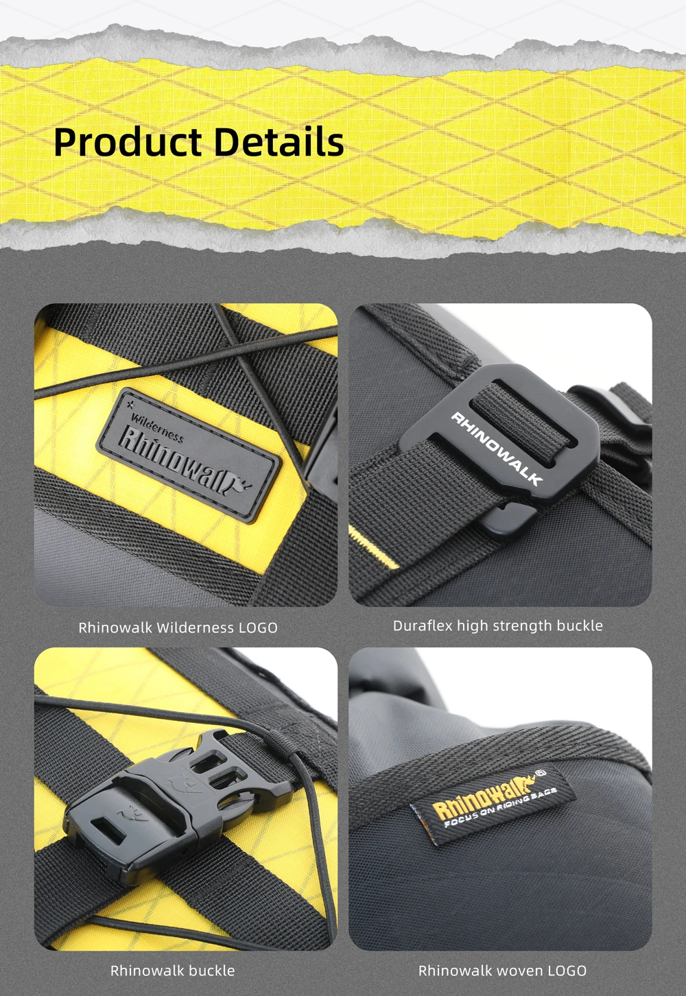 Rhinowalk Fahrradlenkertasche wasserdicht 10l Fahrrad-Reisetasche Trockentasche Bikepacking Fahrradzubehör für MTB – Detail 22
