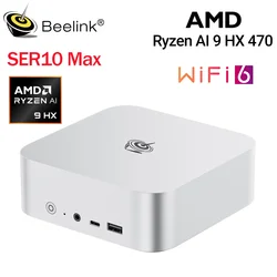 Beelink SER10 Windows 11 Ryzen AI9 HX470 Powerful AI PC 32G 64G DDR5 1T NVME SSD Open Claw Mini Gaming PC Computer SER9 HX370