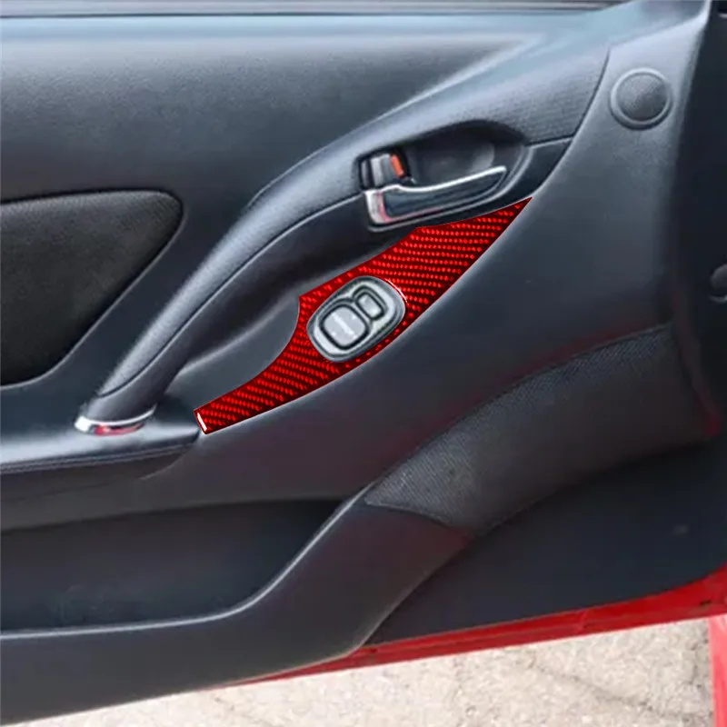 For TOYOTA CELICA 2000 2001 2002 2003 2004 2005 Protection Accessories Car Interior Decoration Carbon Fiber Sticker Red