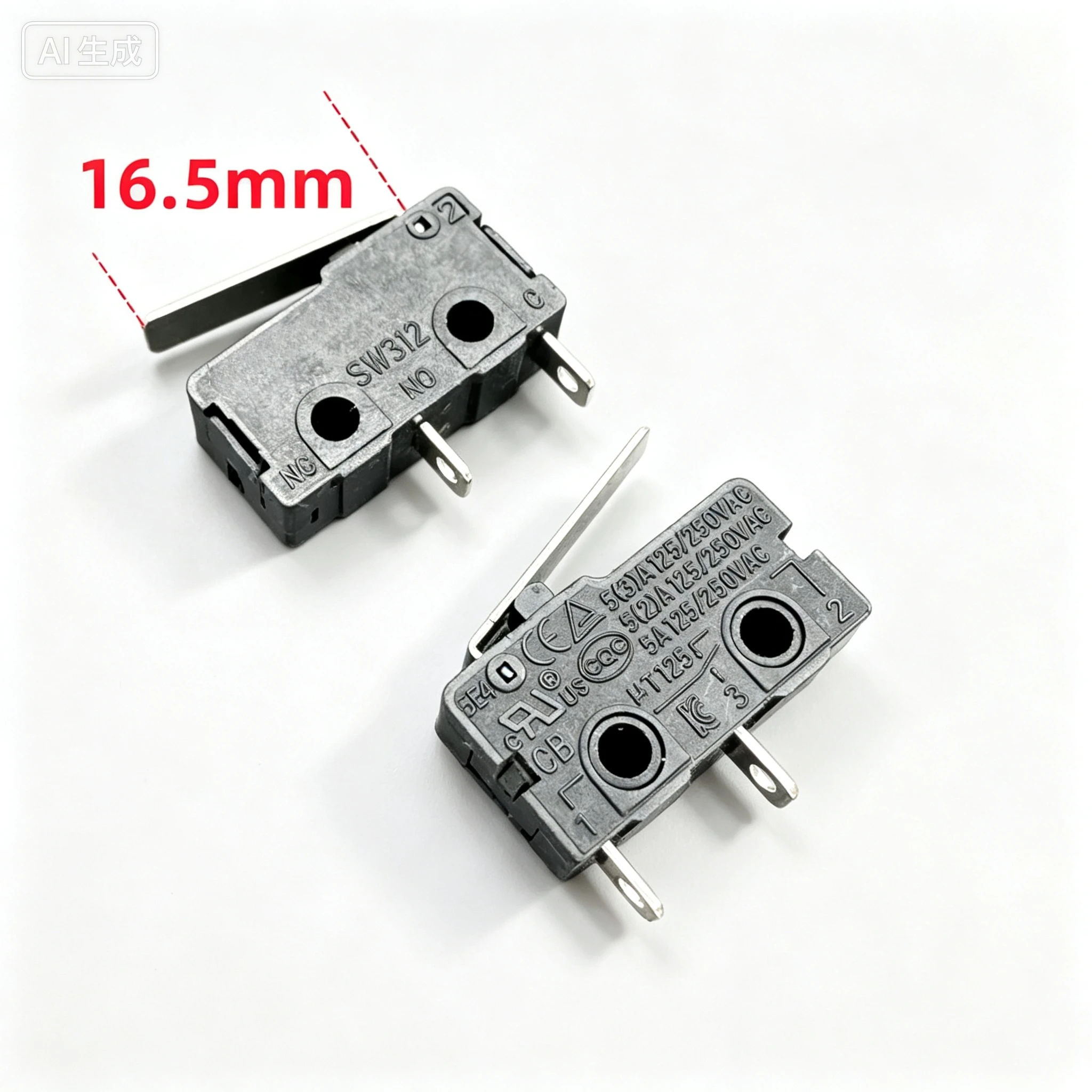 for SW312 Micro Switch 5A 250VAC Travel Limit 2Pin NO With Lever