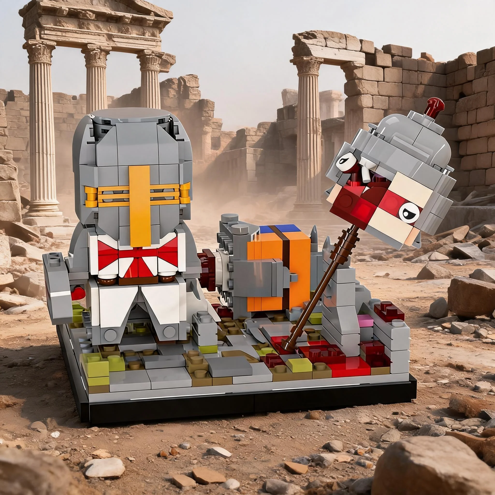 

Knights Templar Action Figures Building Blocks Set, Knight Diorama with Head on Spike Scene Medel for History Fans & Desk Decor