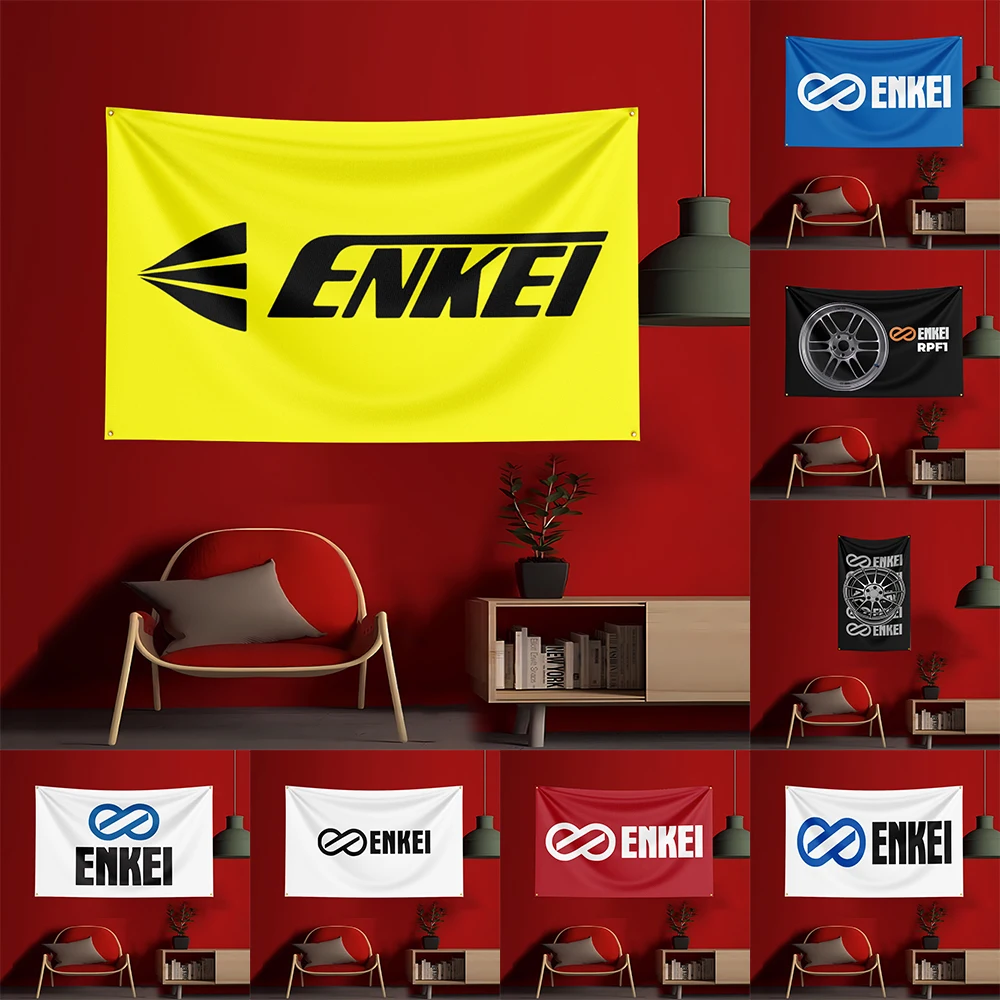 

3x5 Ft Enkei Tool Flag Polyester Printed Cars Flags Banner Tapestry for Room Garage Decor Power Tools Flag