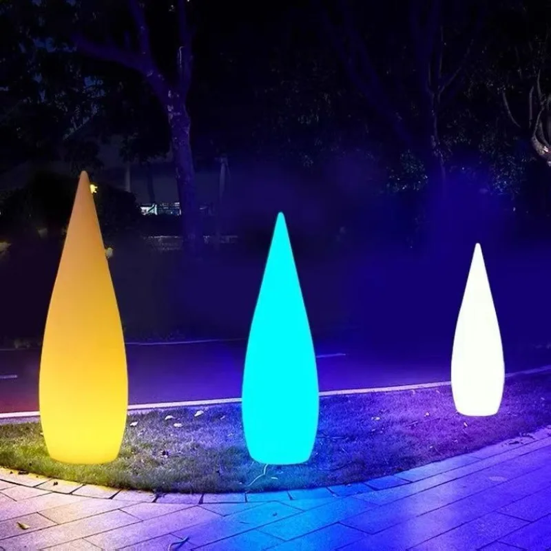 Outdoor Solar Water Drop Light Waterproof Garden Lawn Lamp Camping Courtyard Decor Colorful Floor Lamp Home Room Novelty LED