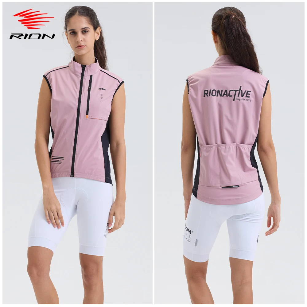 RION Women Cycling Vest Bicycle Vest Mountain Bike Windproof Jackets Double Zippers Outdoors 10℃-25℃ Waterproof Sun Protection