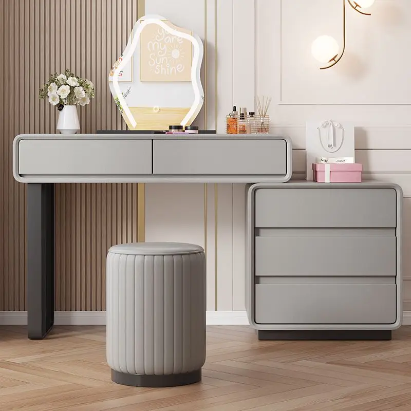 

Cream Style Dresser Bedroom Light Luxury Rock Slate Makeup Table Modern Minimalist Dressing Table