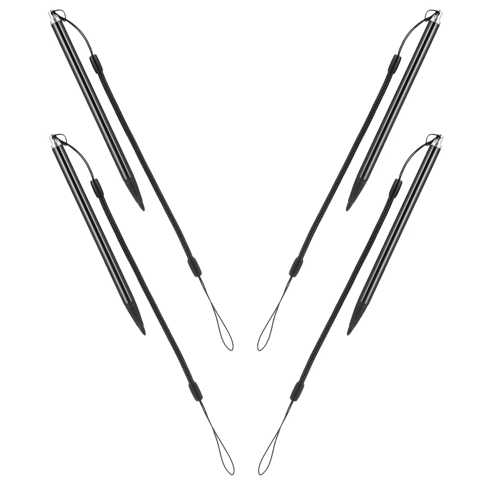 

4Pcs Resistive Touch Stylus Pen Metal Precision Smooth Writing Pen Anti-Loss Spring Rope for Pos Machines