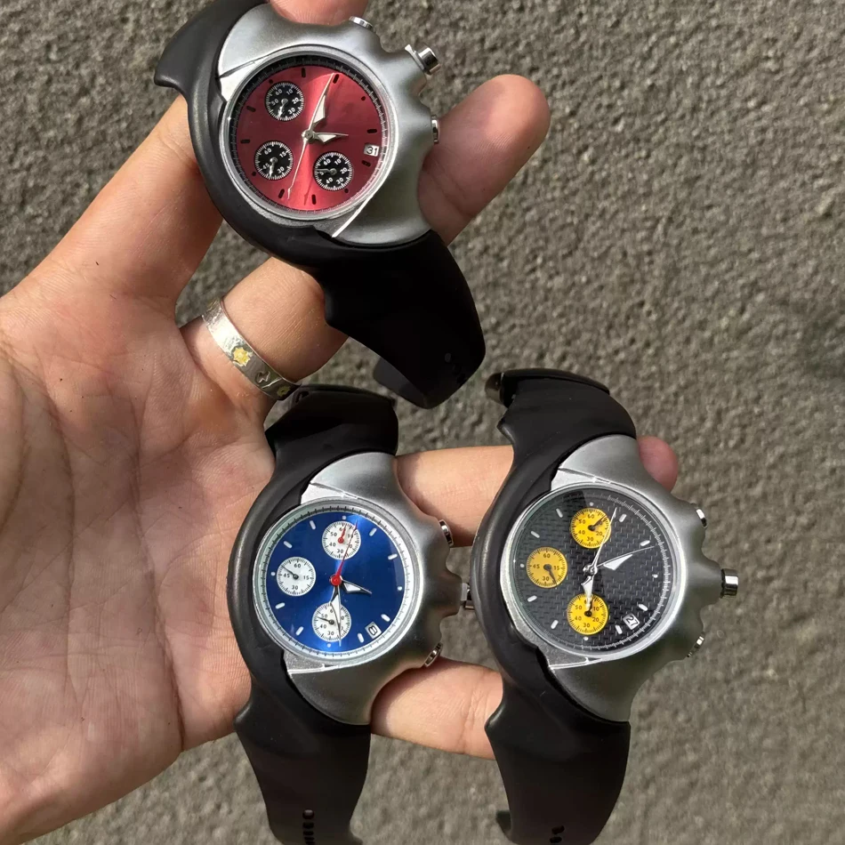 Zegarki Y2K - niszowy trend, męskie zegarki z nietypowymi kopertami, kwarcowe zegarki ze stopu dla dżentelmenów, wysokiej jakości prezenty premium.