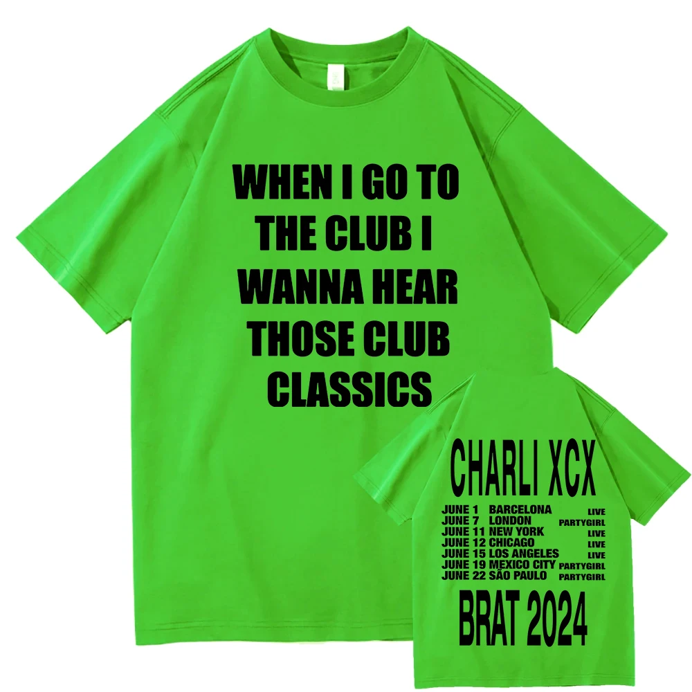 Charli XCX Brat T Shirt Summer Fashion Men Harajuku Letter Cult Classic T-Shirt Unisex High Quality Retro 90s Cotton Tees Shirts