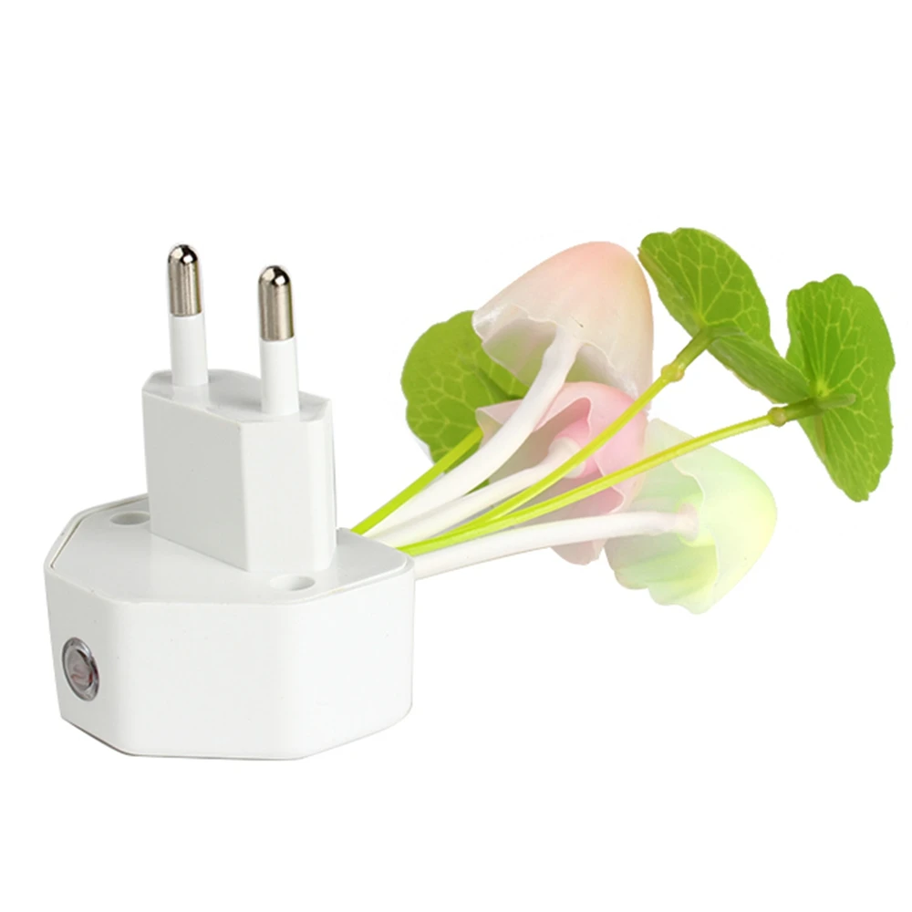 Sensor de iluminação dreambed led europeu eua plug cogumelo luz noturna lindo sensor de luz 110v 220v entrada