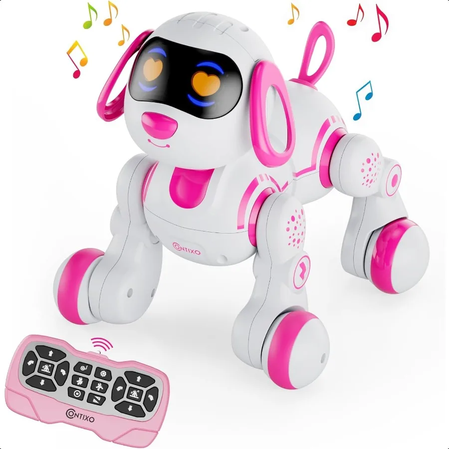 

Contixo R3 Robot Dog Toy for Interactive Remote Control Smart Dancing Robotic Pet for Boys Girls Ages 312 Pink
