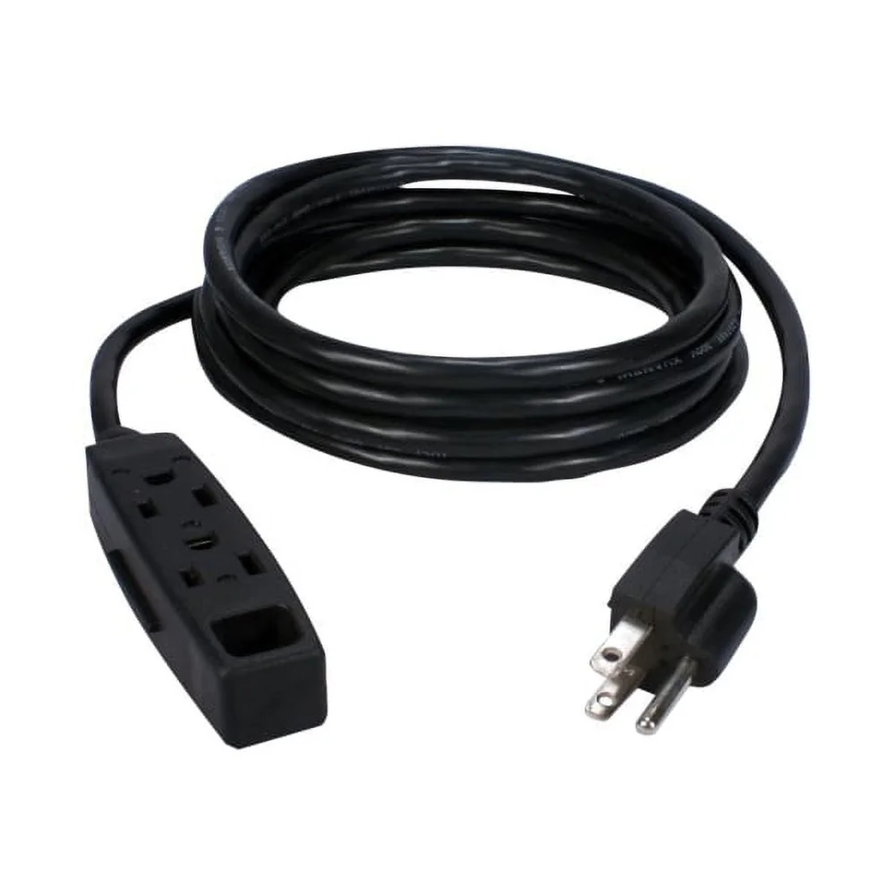 

2-Pack 15ft Heavy Duty 3-Outlet Power Extension Cord ETL Listed 3-Prong Ideal Home Office Use