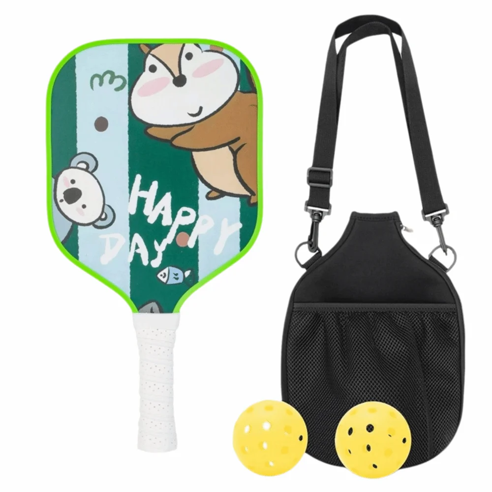 

Cartoon Children's Pickleball Set Colorful Lightweight Children's Pickleball Rackets Durable 2 Balls 's Pickleball Set