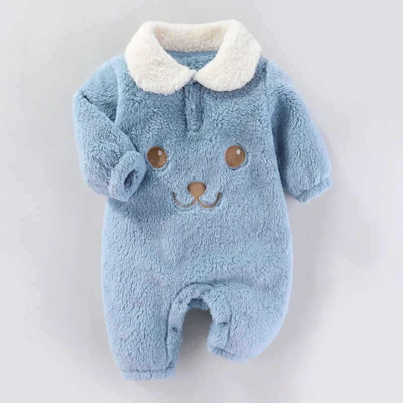 New Winter Newborn Boys and Girls\' Jumpsuit Baby Plush Thickened Bodysuits Infant Romper Baby Clothes 0 to 12 Months