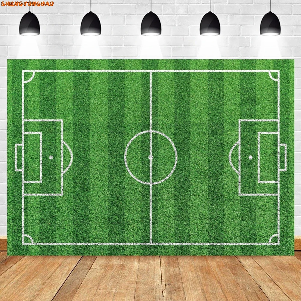 Toile de fond de football Green Enge Field, fond photo personnalisé, décoration de fête d'anniversaire pour garçons, accessoires de photographie de sport