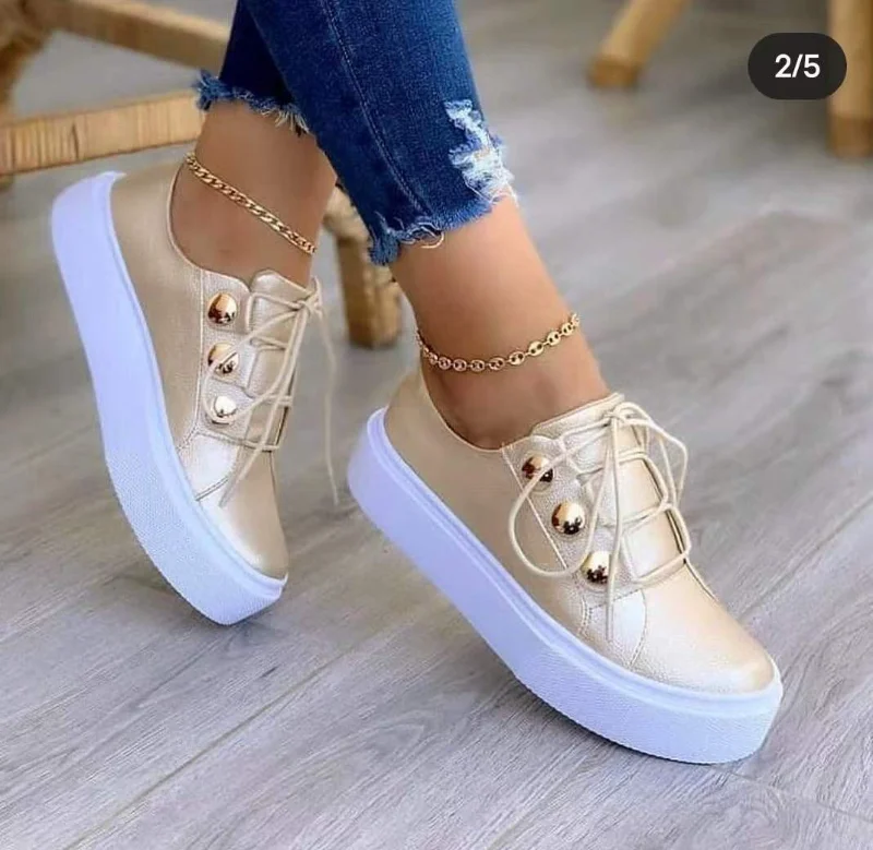 Platform Casual Sport Shoes Women's Plus Size 43 Lace Up Sneakers Wedge Non Slip Woman Vulcanize Casual Shoes Zapatos De Mujer image 6