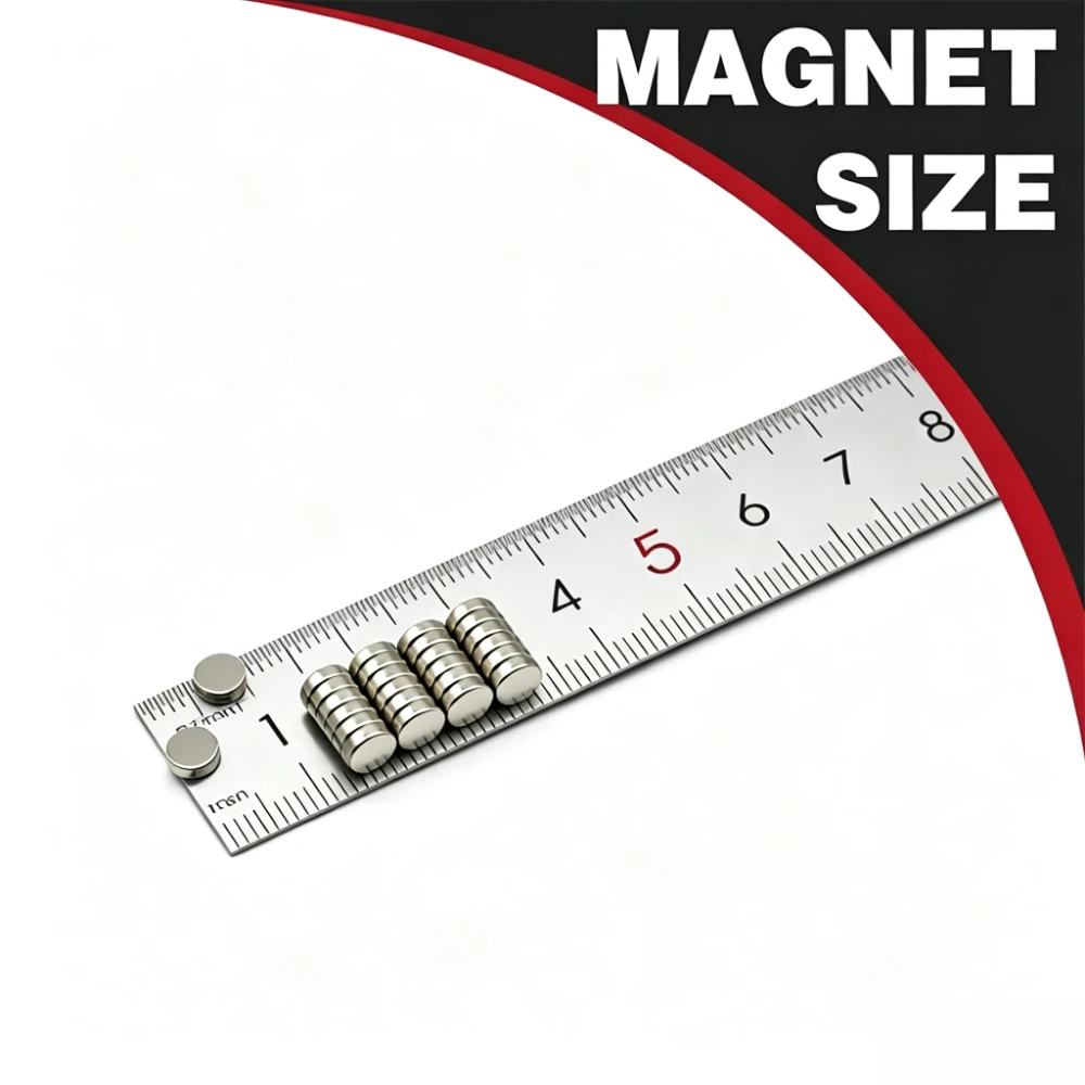 5x2mm Refrigerator Magnets, Compact Round Magnetic Discs for Refrigerator, Home Organizing and Daily Fastening Applications