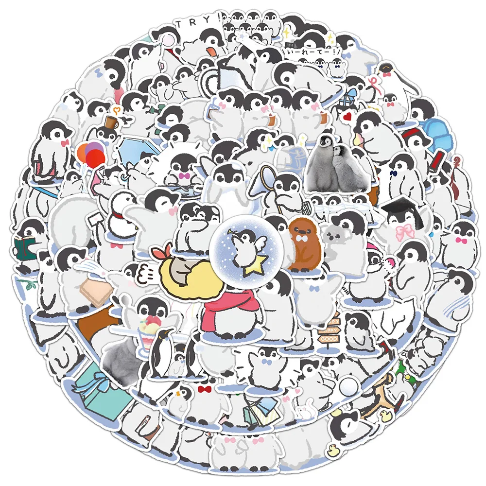 10/30/50/100pcs Funny Cartoon Penguin Pingu Stickers Cute Decal for Motorcycle Phone Diary Helmet Animal Sticker Classic Kid Toy