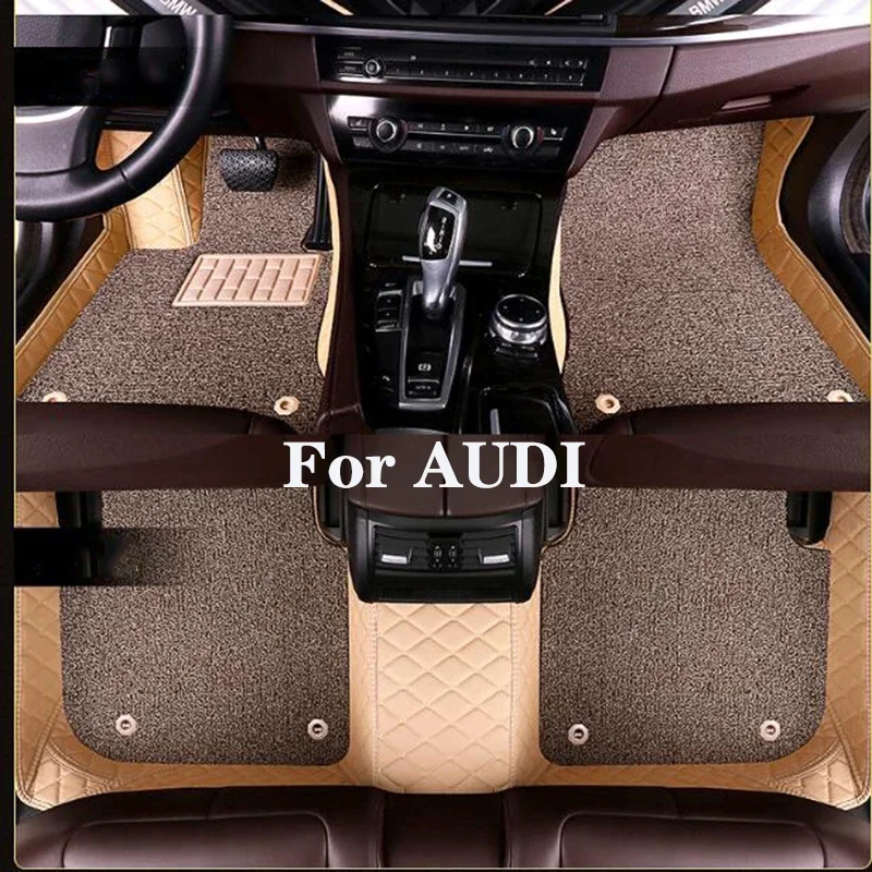 

High Quality Customized Double Layer Detachable Diamond Pattern Car Floor Mat For AUDI S5(8T 4door/Cabriolet) S6(C6) Auto Parts