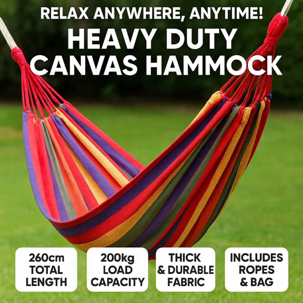 

Creative Canvas Hammock｜Children's/Adults' Swing｜Canvas Sleeping Bag with Rope and Storage Bag for Home Garden and Camping