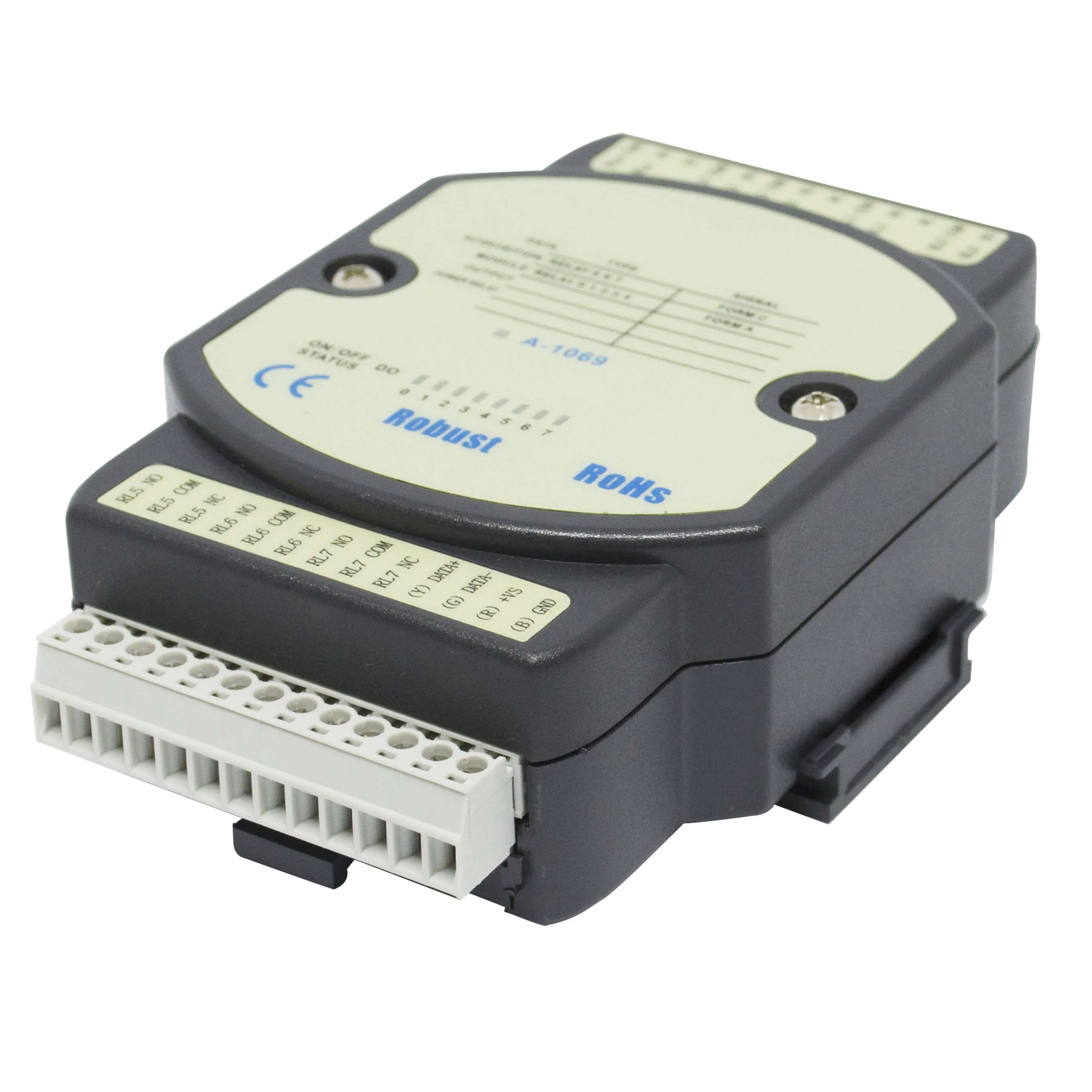 Modbus RTU 8DO 전원 릴레이를 갖춘 RS-485 원격 I/O 모듈