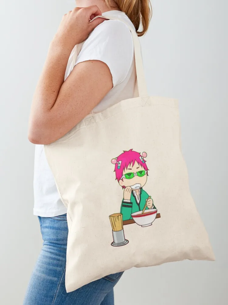 saiki eating ramen Tote Bag canvas tote bags reusable grocery bags canvas bags ecological