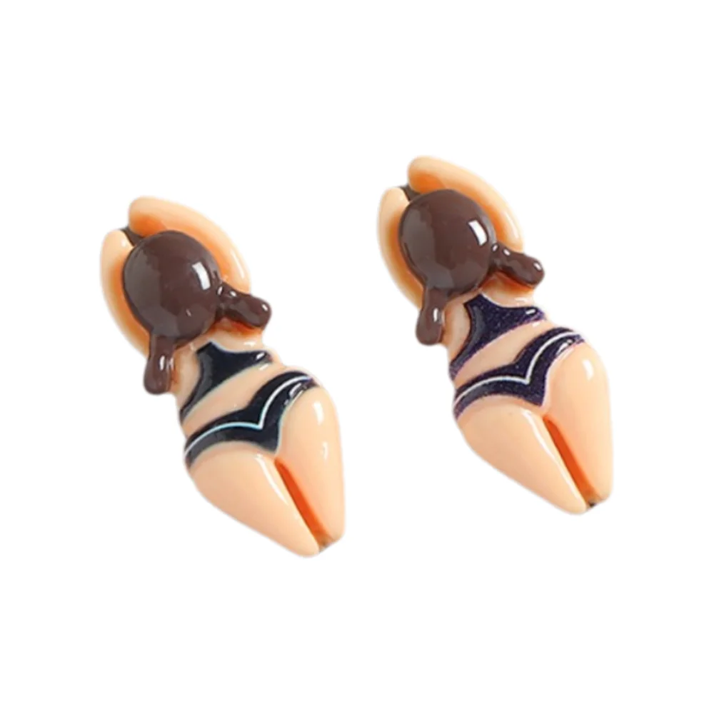 1/6 pcs Fashion Funny Design Resin Shoes Ornaments Colorful Swimming Sandals Shoes Decoration Kawaii Cartoon Charms Girls