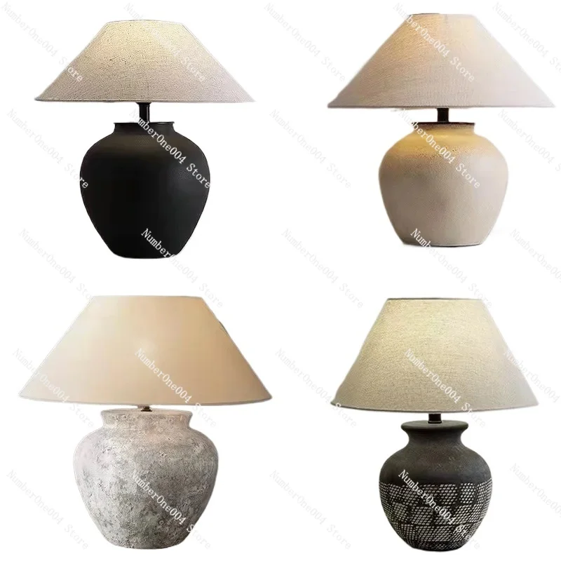 Wabi sabi typhoon lamps ceramic cloth lamps designers lamps poor wind retro living room lamp natural wind simple wind