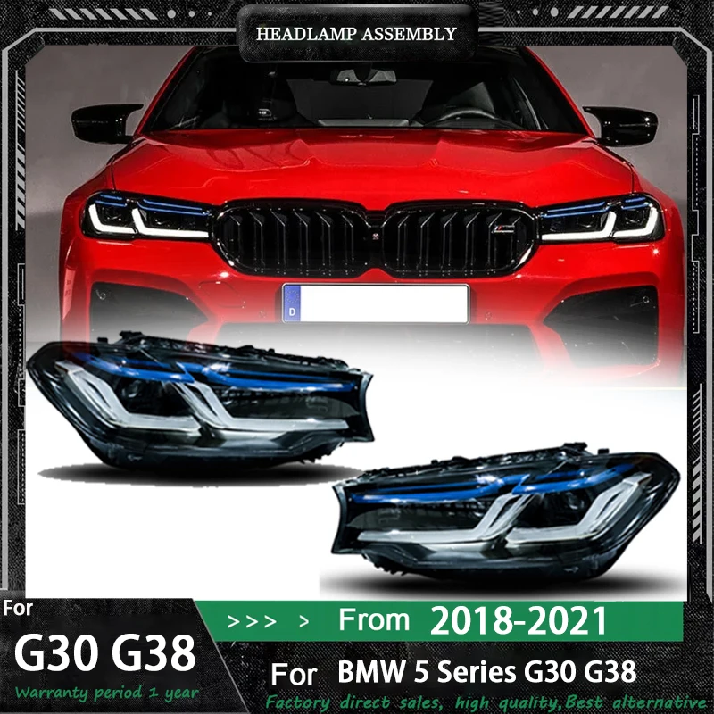 

Автомобильный фонарь для BMW G30, светодиодная фара, линза проектора 2018-2020, 5 серии 530i 525i M5 G38, передняя фара DRL, автомобильные аксессуары