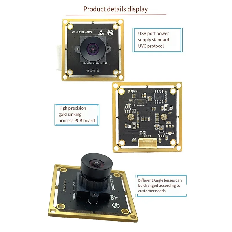 Módulo de câmera USB 2MP HD 1080P OV2735 FF 95 °   MJPEG, YUY2 Driver Plug-N-Play grátis para Windows Android Linux Mac OSX