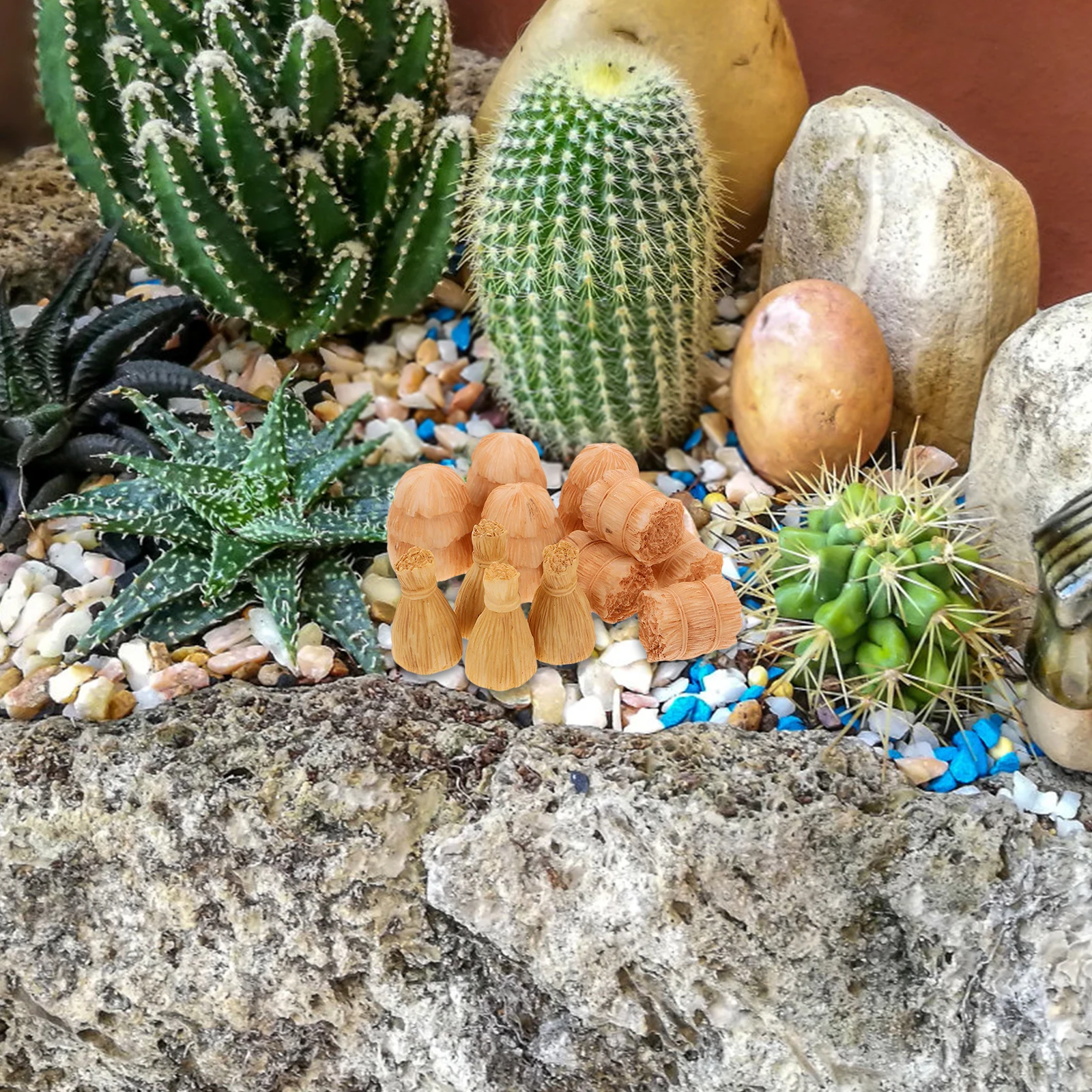 12 قطعة قش صغير بالز فو القش ريفي الديكور لحديقة المزرعة الخريف محور ديكور للطاولات ملحقات المناظر الطبيعية الصغيرة #2