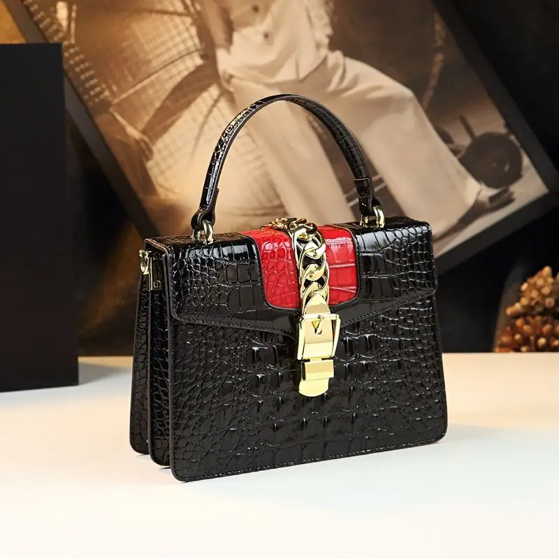 Designer Brand New Women\'s Fashion Leather Crocodile Handbag Shoulder Crossbody Bags for Women Bolsas Para Mujeres