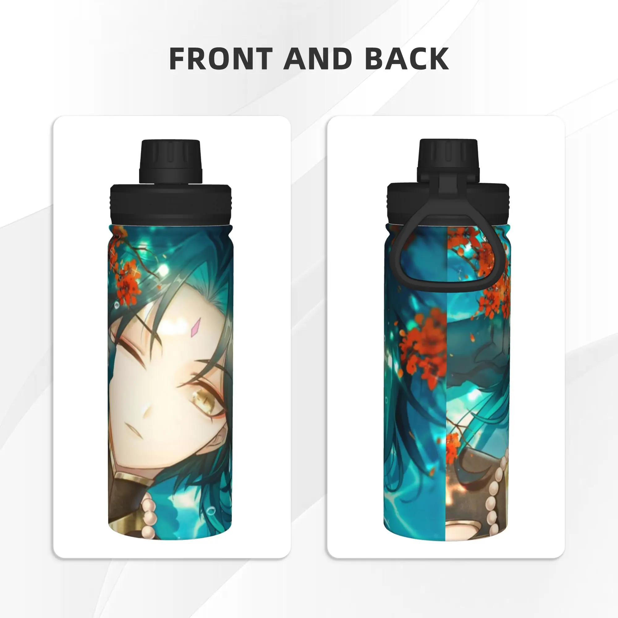 Xiao Genshins Impact Diluct 18OZ Sports Insulated Kettle  Thermal Cup Stainless Steel Outdoor Mugs Water Bottle