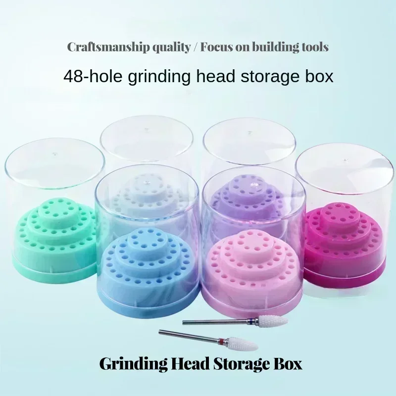 48 Holes Nail Drill Bit Holder Manicure Milling Cutter Stand Display Container Nail Drill Bits Organizer Nail Tools Accessories