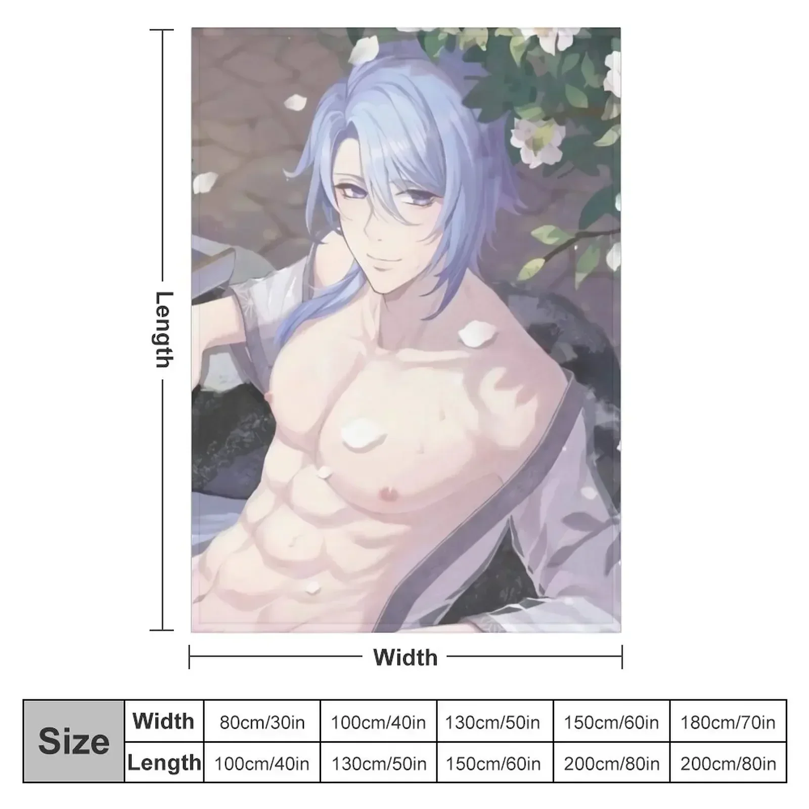 New Kamisato Ayato Throw Blanket couch cozy soft plush fuzzy picnic outdoor blanket