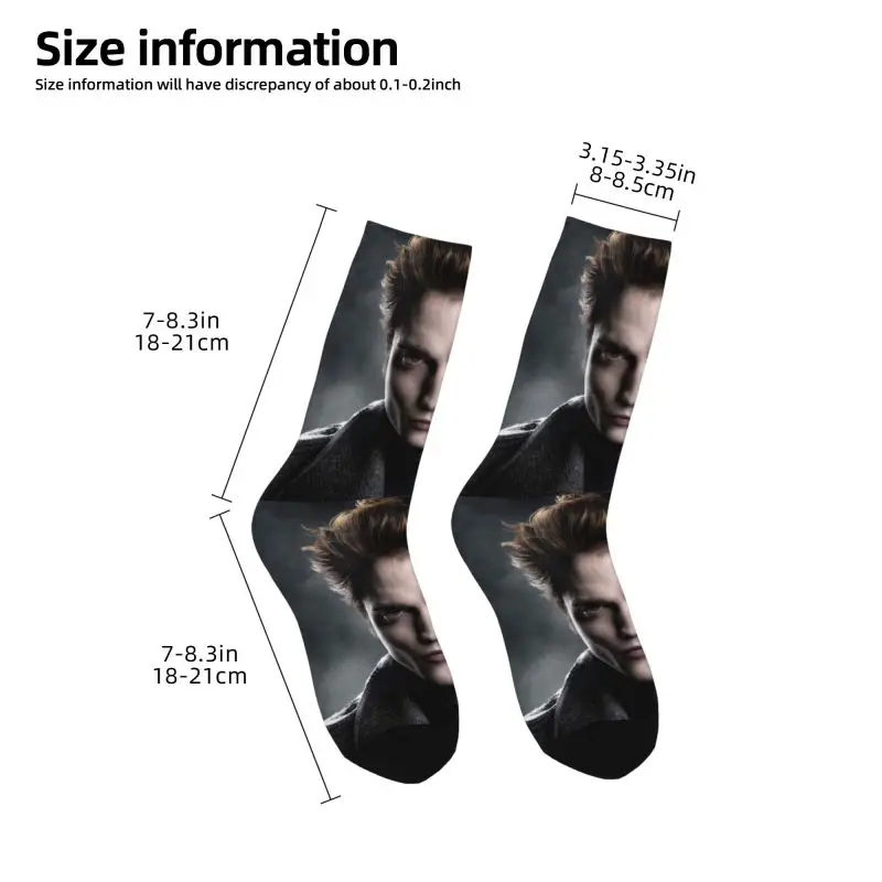 Fun Mens The Twilight Saga Dress Socks Unisex Warm Comfortable 3D Printing Edward Cullen Crew Socks