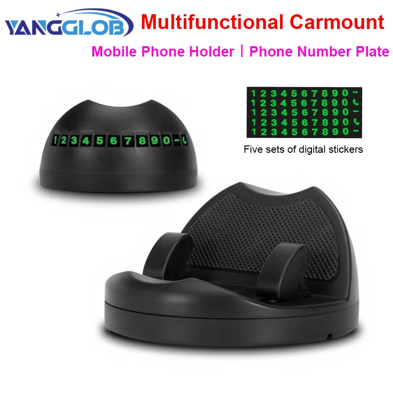 Head-Up Car Phone Mount Flexible Rotation Phone Holder Stable Anti-Slip Rubber Smartphone Support Universal for 4-7 in