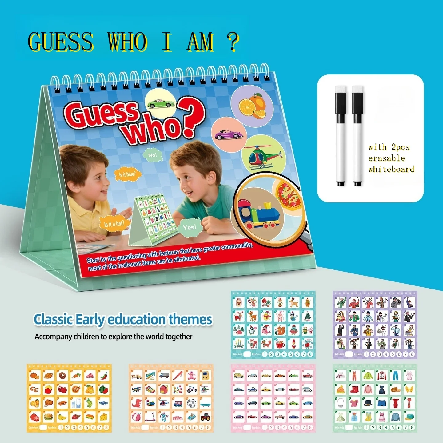 Adivina que estoy pensando, juego interactivo de razonamiento lógico, calendario de escritorio, versión, juego de mesa, expresión Oral, juguete para aliviar el estrés