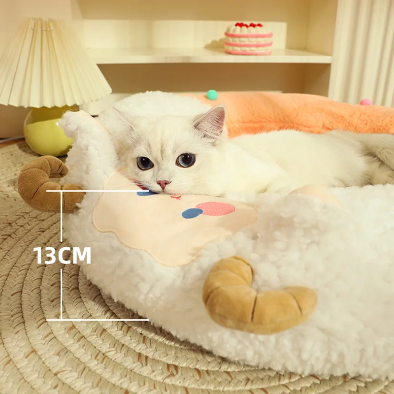 HOOPET Round Cat Nest Indoor Warm Dogs Soft Mat Cats Sleeping Bed Sofa for Puppy Kitten Cushions Basket Pet Supplies