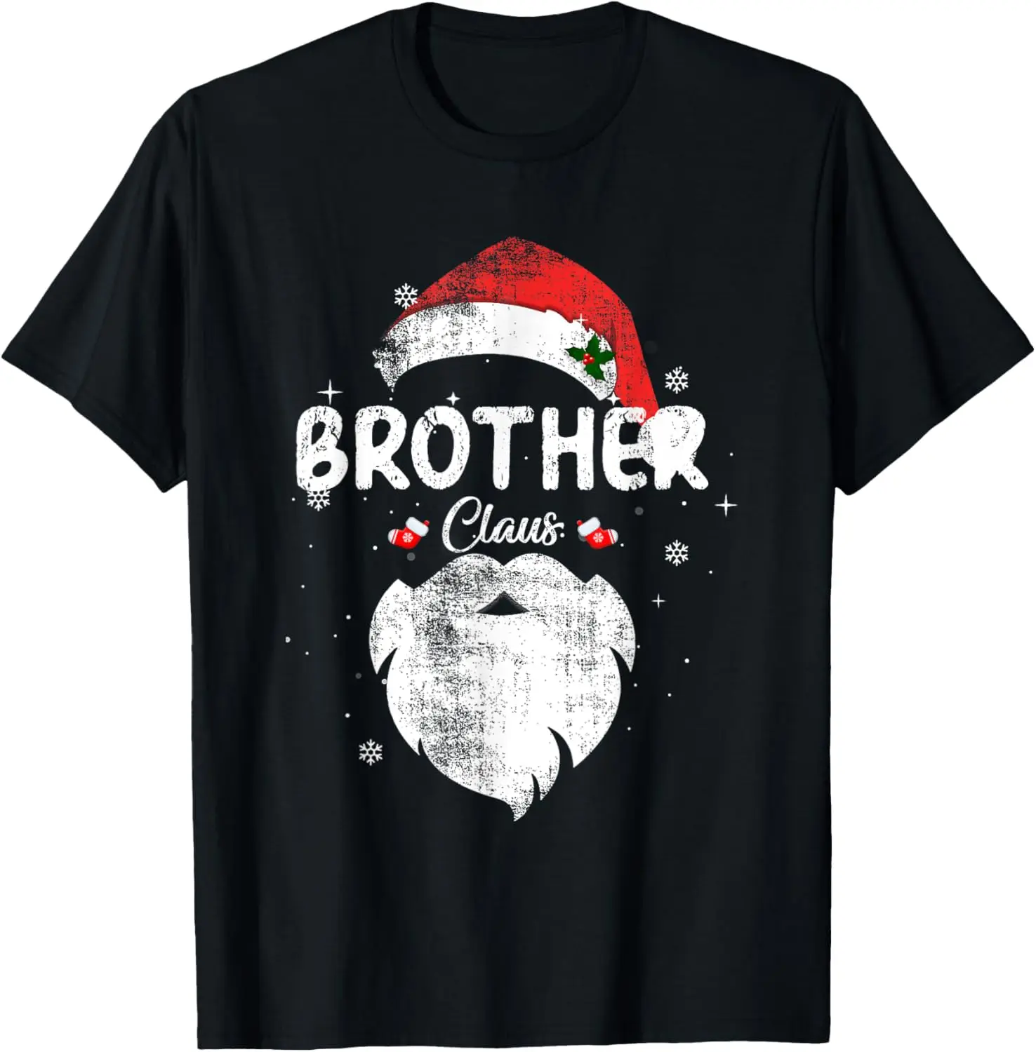

Family Brother Claus Christmas Santa's Hat Pajama Matching T-Shirt
