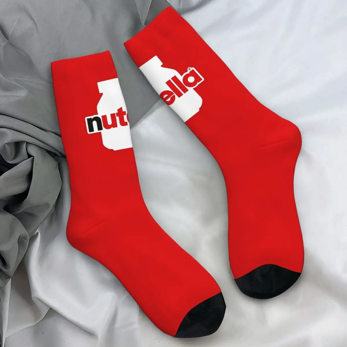 Men's Socks Nutella Chocolate Cream Stockings Autumn Fashion Soft Socks Printed Cycling Anti Skid Socks