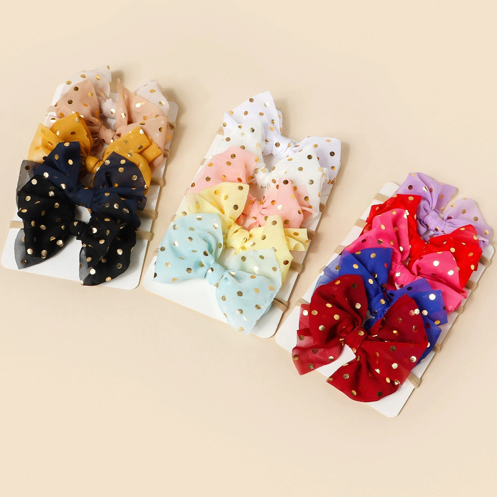 

5pcs/lot Baby Bow Headband for Girls Soft Nylon Band Elastic Children Hairbands dot Bowknot Toddler kids Hair Accessories