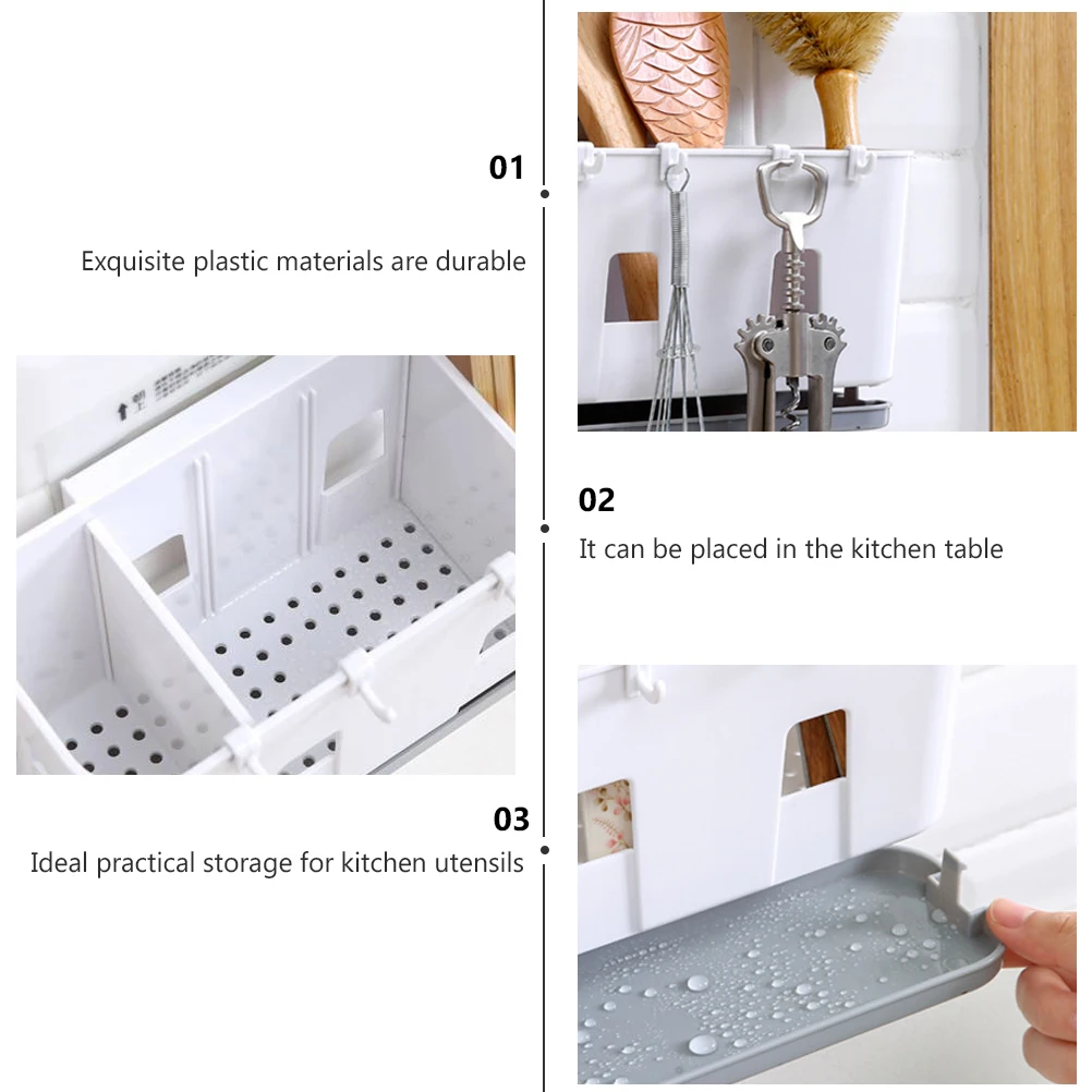 

Draining Chopsticks Cage Kitchen Rack Seamless Storage Shelves Tableware Holder Wall Hanging Practical Utensil ganizer Eco